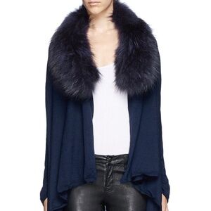 Alice + Olivia real fur trimmed lightweight cardigan